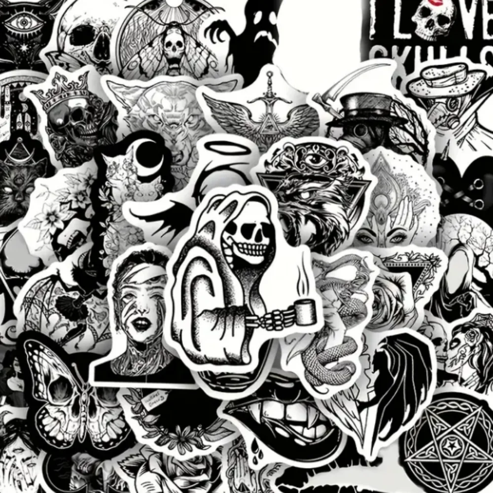Skull evil smiley faces sticker diy bundle
